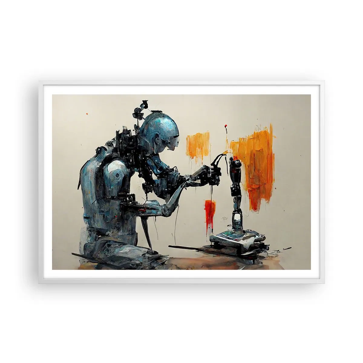 Plakat i hvid ramme - Kommer i morgen... - 100x70 cm