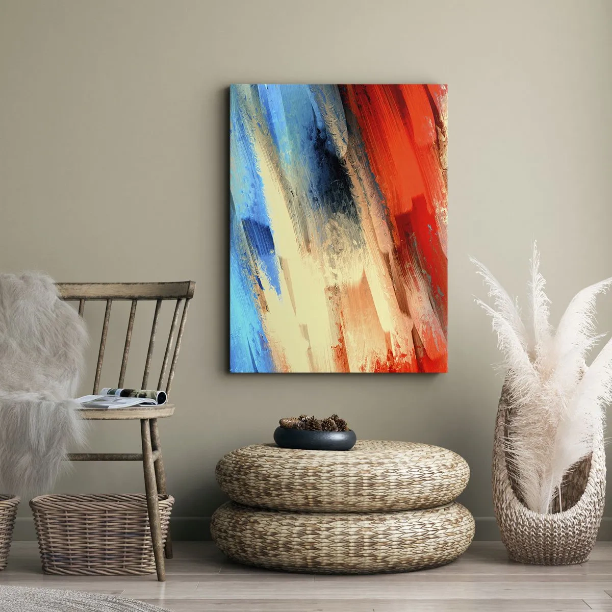 Lærredstryk - Billede på lærred - En kaskade af farver - 50x70 cm