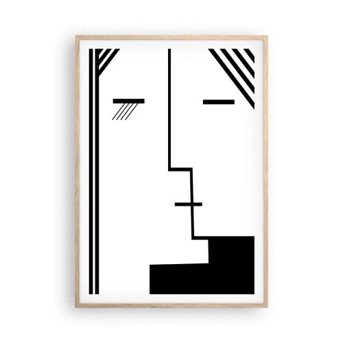 Plakat i ramme af lyst egetræ - Bare et kys - 70x100 cm