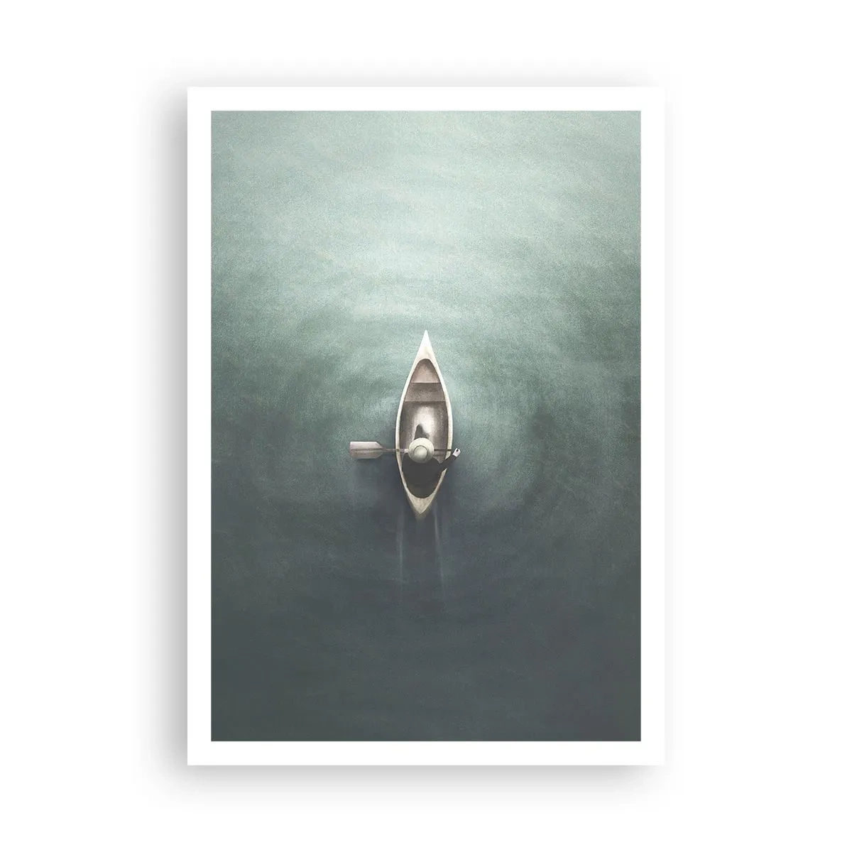 Plakat - På tværs af en månelyst sø - 70x100 cm