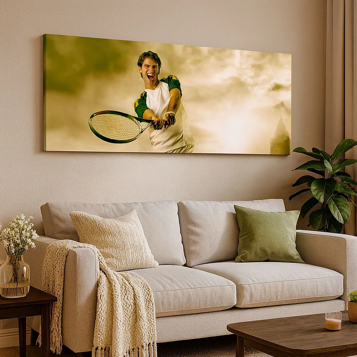 Lærredstryk - Billede på lærred - Energi og glæde - 100x40 cm