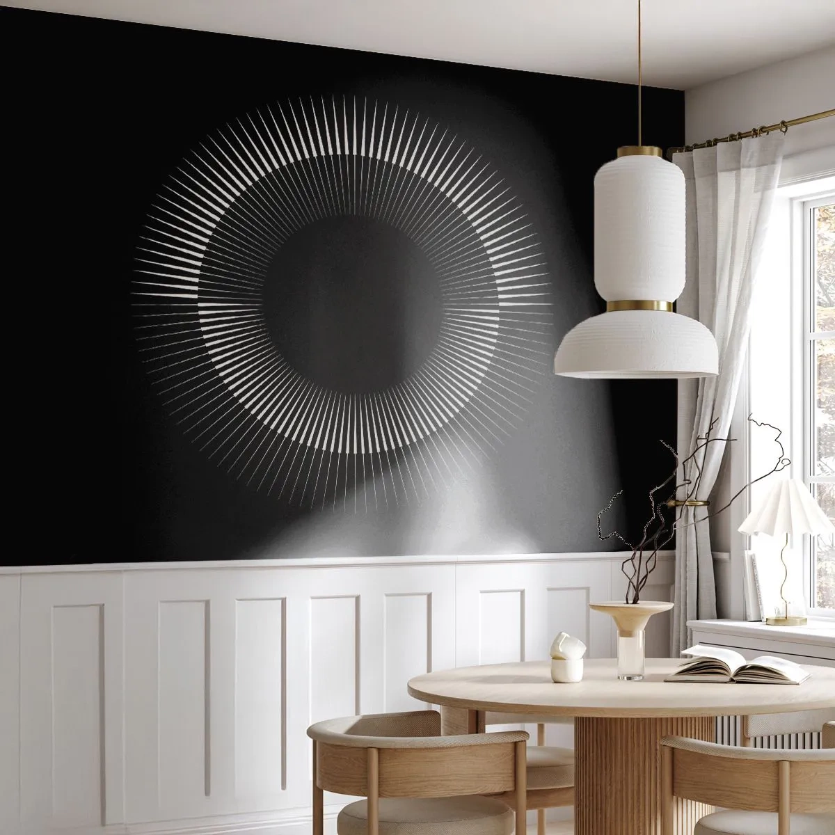 Fototapet Premium Canvas - Sort sol - Mørk, Sol, Hjul - 200x140 cm