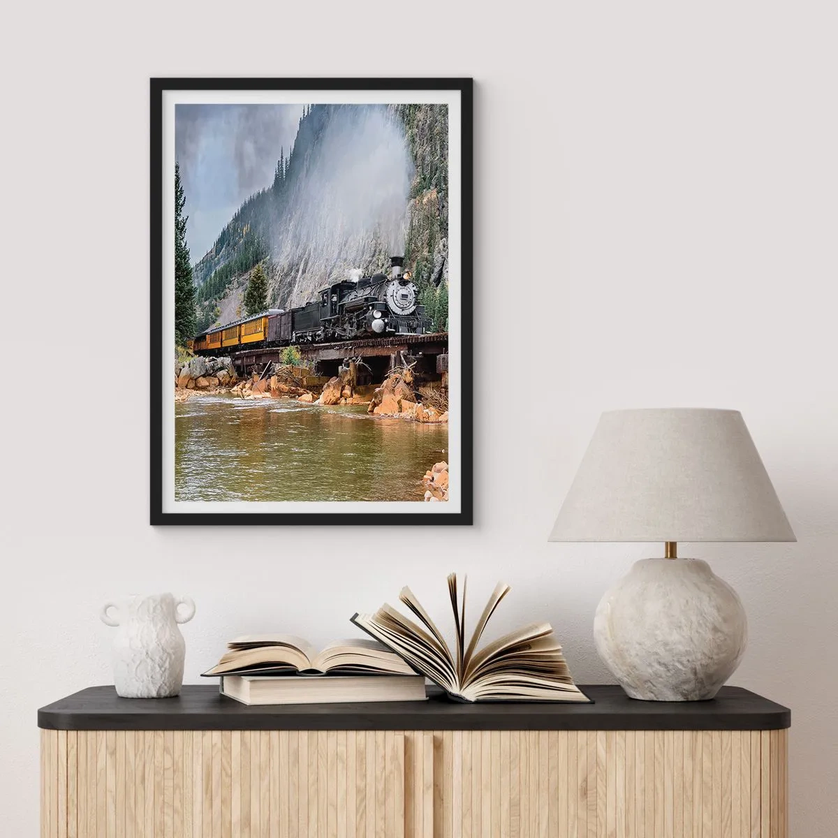 Plakat i sort ramme - Og hvorhen? Hvorhen? - 40x50 cm