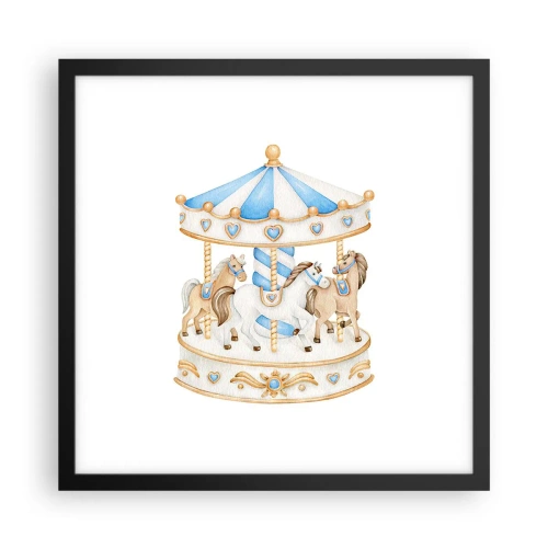 Plakat i sort ramme - Sød barndom - 40x40 cm