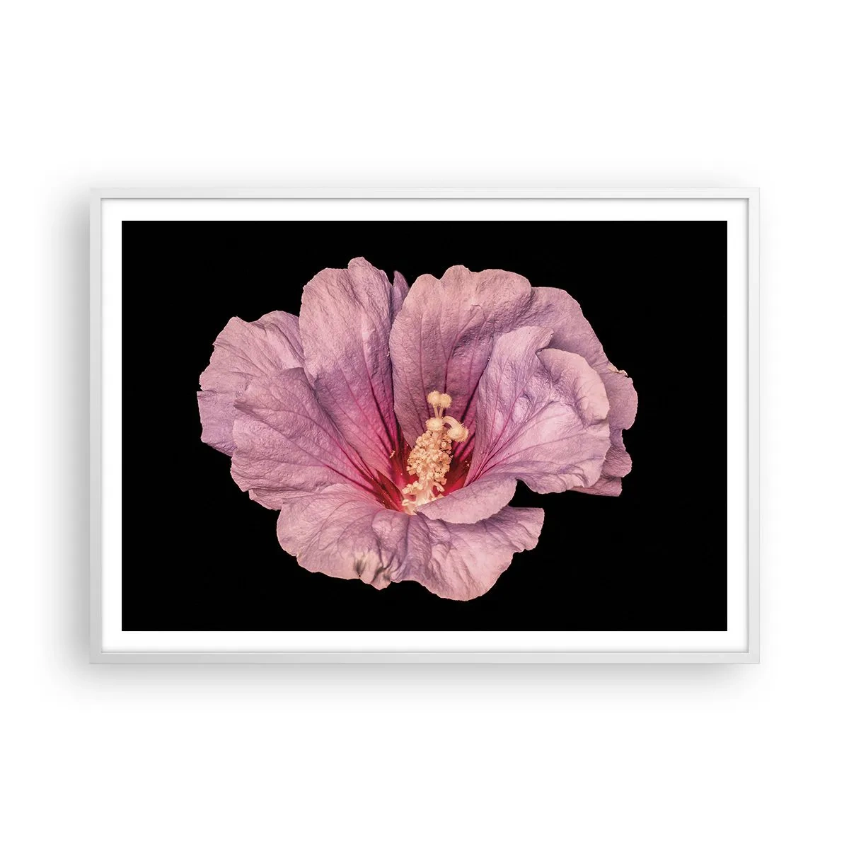 Plakat i hvid ramme - Lige i hjertet - 100x70 cm