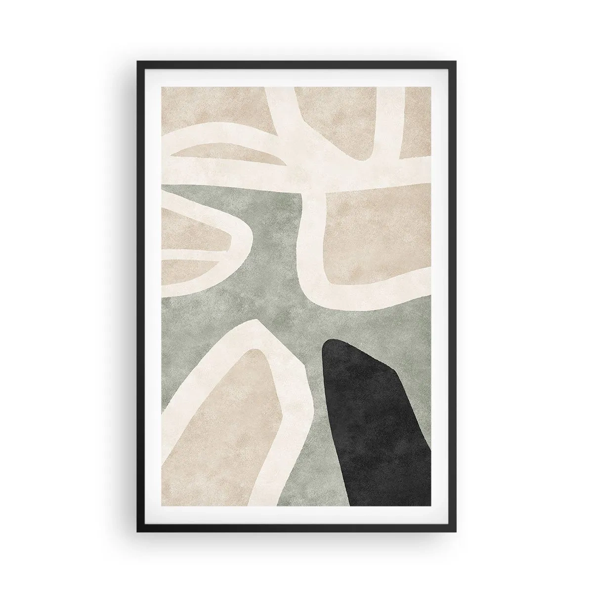 Plakat i sort ramme - Komposition med et sort tema - 61x91 cm