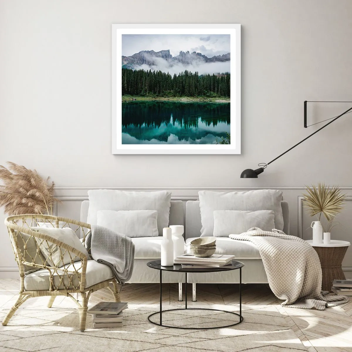 Plakat i hvid ramme - Hys, tys, lad os ikke vække sovevandet... - 60x60 cm