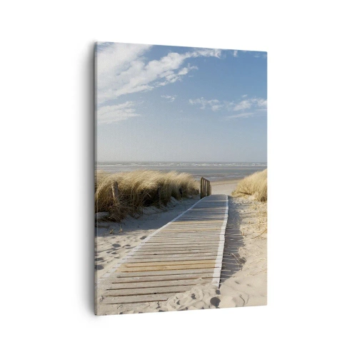 Lærredstryk - Billede på lærred - Bag klitten, i græssets summen - 50x70 cm