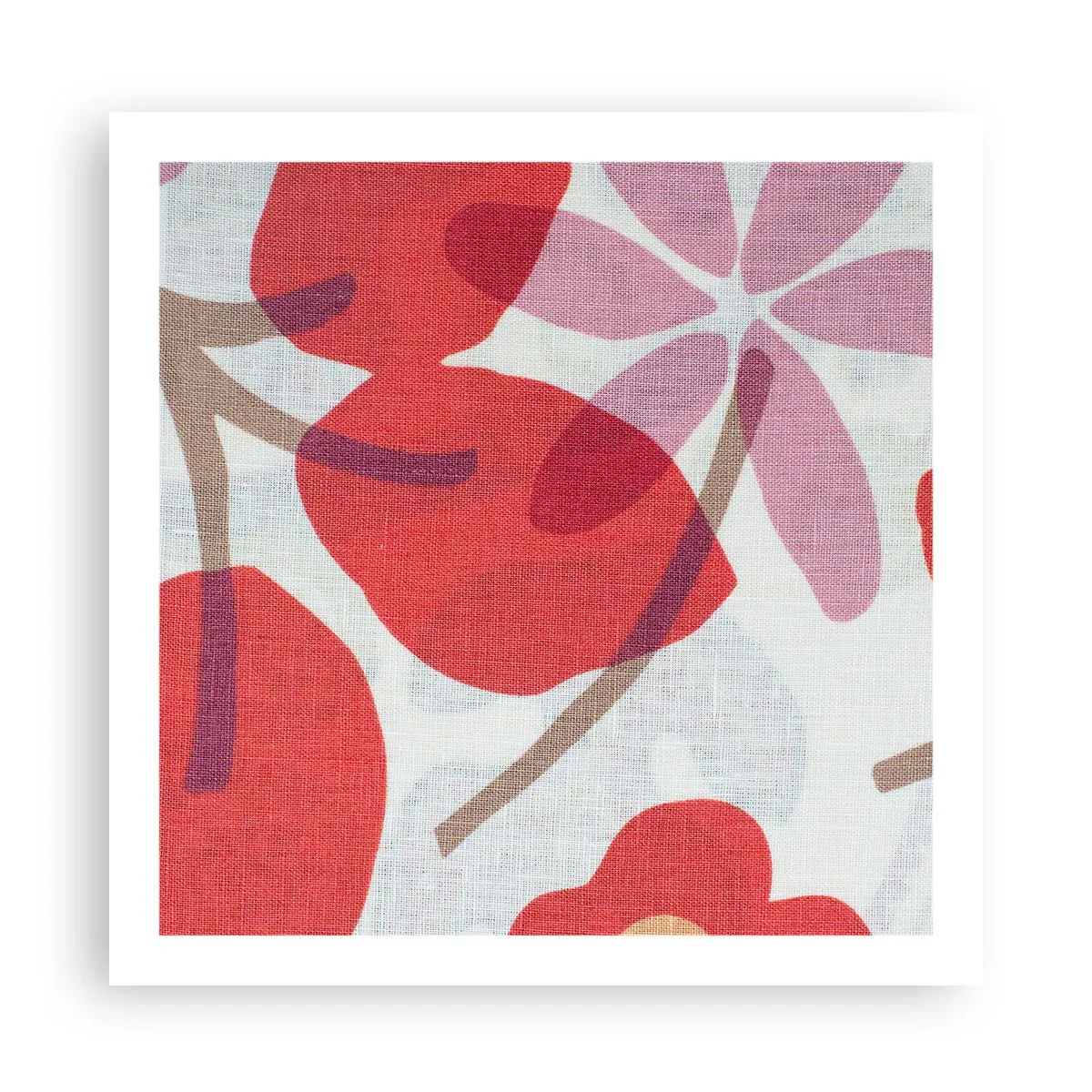 Plakat - Blomsterkomposition i pink - 60x60 cm