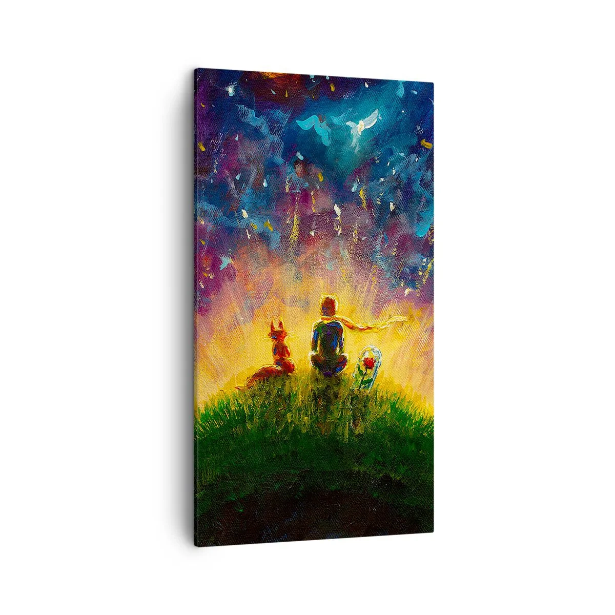 Lærredstryk - Billede på lærred - Kærlighed og venskab - hele verden - 45x80 cm