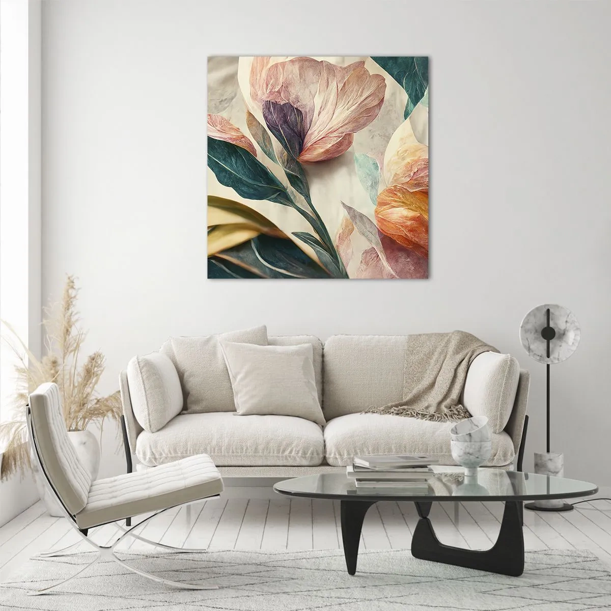 Billede på glas - Blomster på de sydlige øer - 60x60 cm