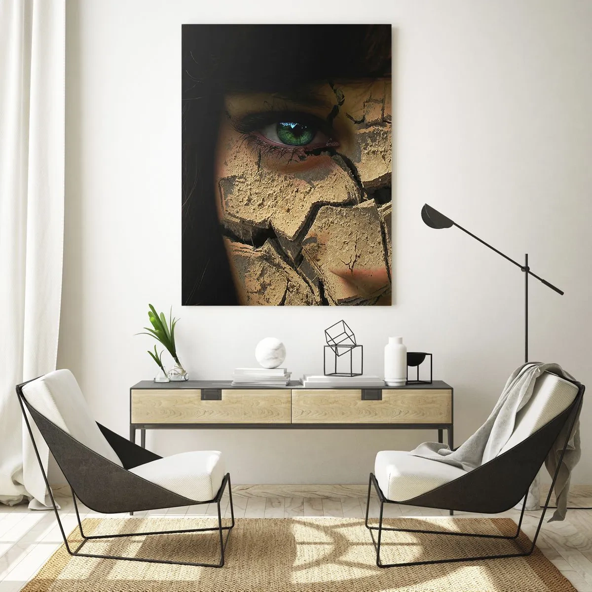 Billede på glas - Glæde og rædsel på samme tid - 50x70 cm