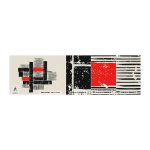 Prøve Fototapet Selvklæbende Deluxe Sticker - Rødt og sort - Abstraktion, Moderne kunst, Industriel - 100x30 cm