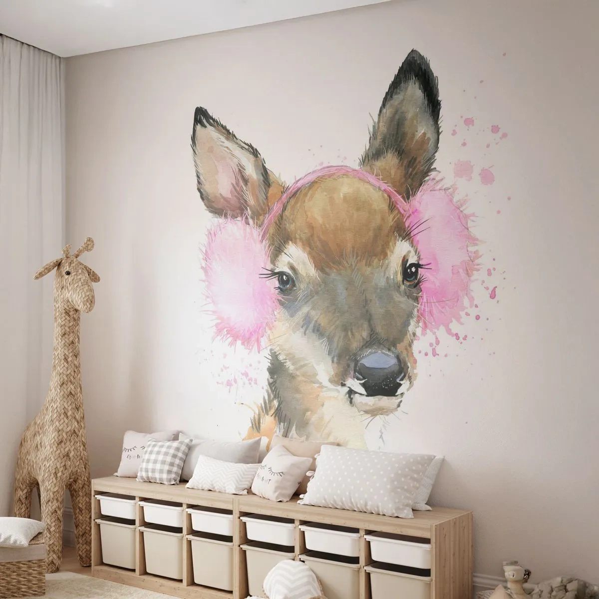 Fototapet Selvklæbende Deluxe Sticker - Og frosten er ikke længere skræmmende - For børn, Rogn, Grafik - 250x175 cm