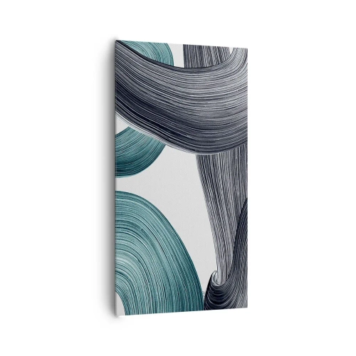 Lærredstryk - Billede på lærred - Smaragdgrønne og sorte stier - 65x120 cm