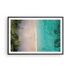 Plakat i sort ramme - Paradis strand - 91x61 cm