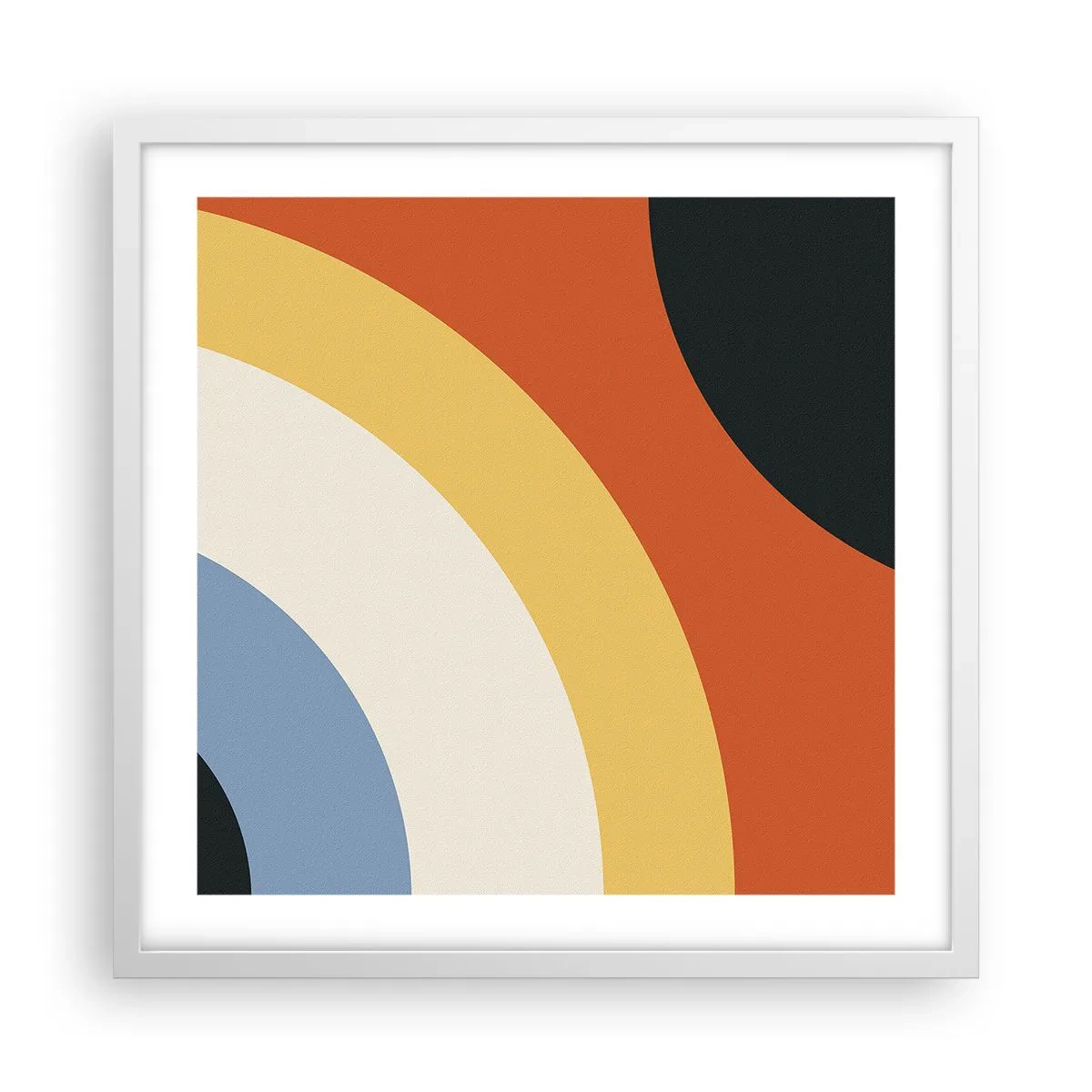 Plakat i hvid ramme - Over for hinanden - 50x50 cm