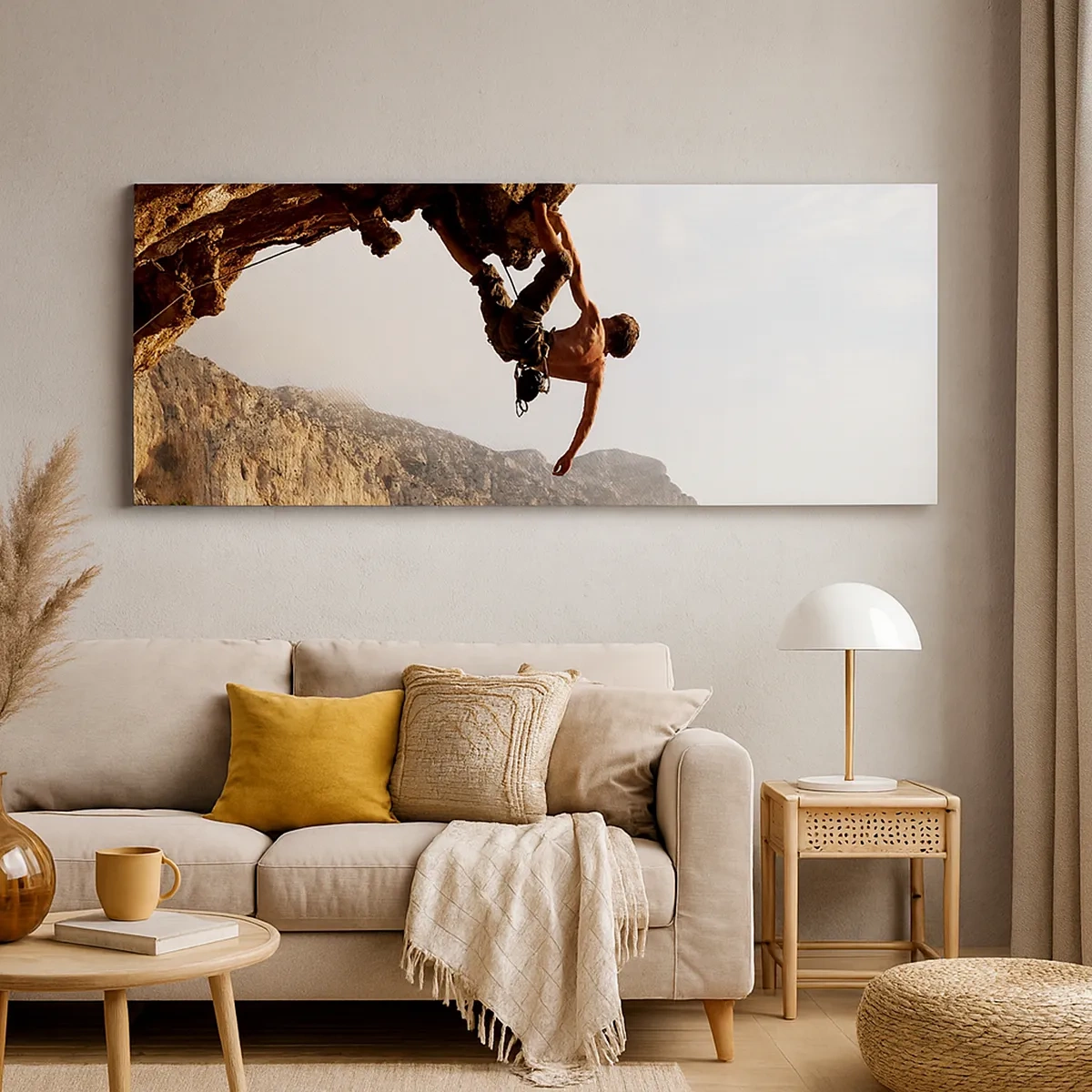 Lærredstryk - Billede på lærred - Verden skrumpede ind i en håndfuld på en klippeskrænt - 30x30 cm