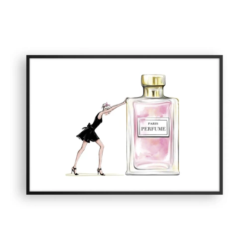 Plakat i sort ramme - Essensen af kvindelighed - 100x70 cm