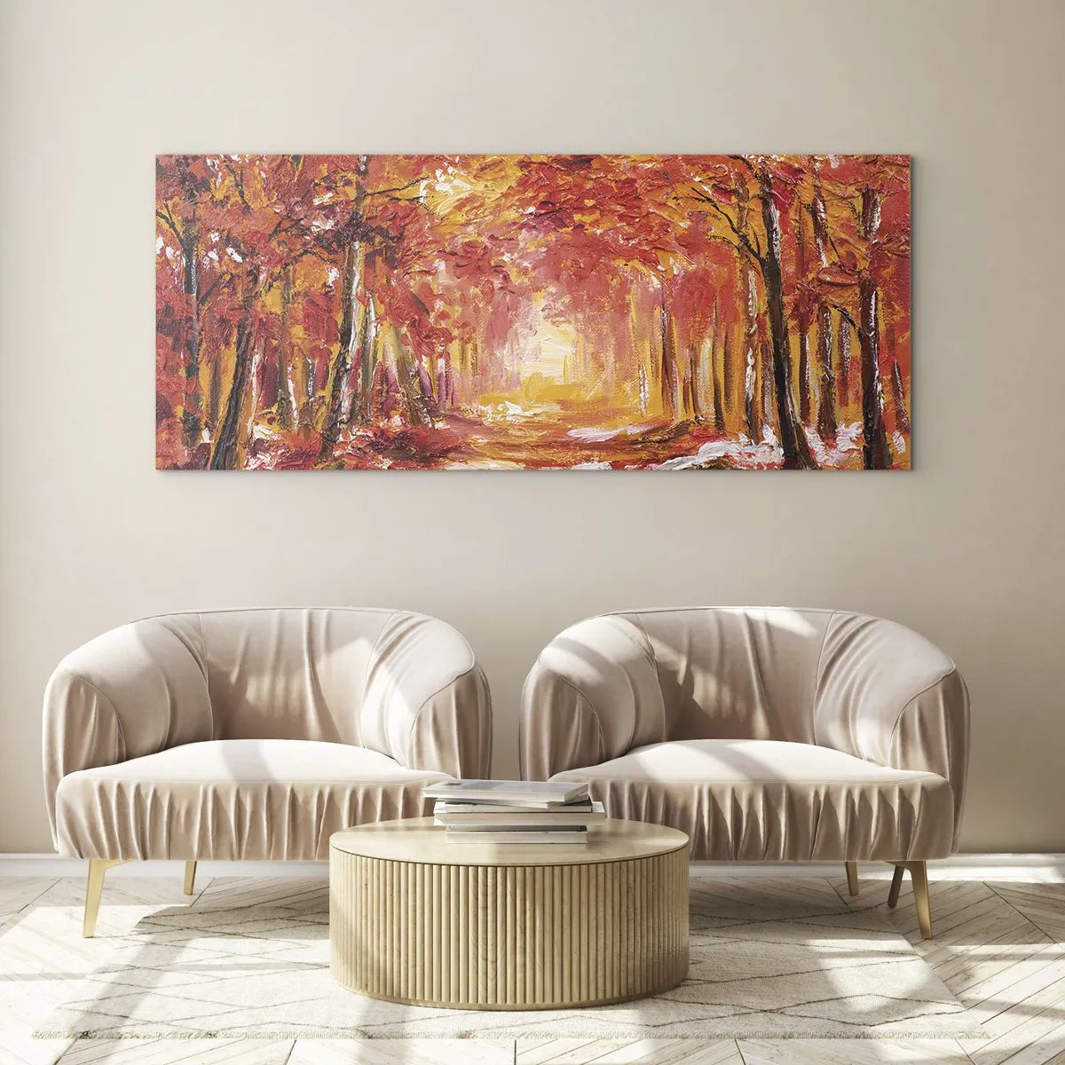 Billede på glas - Kobberskov - 120x50 cm