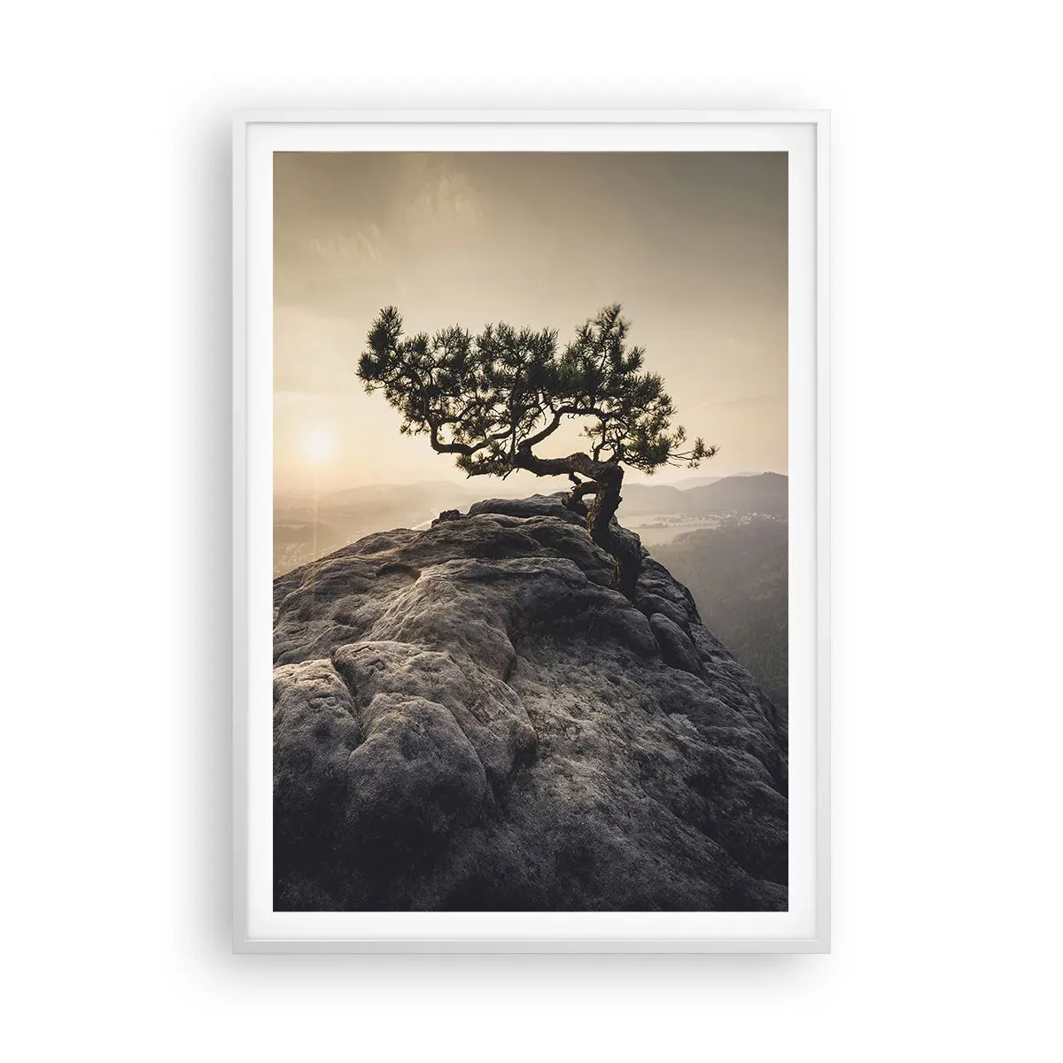 Plakat i hvid ramme - Livet vinder altid - 70x100 cm