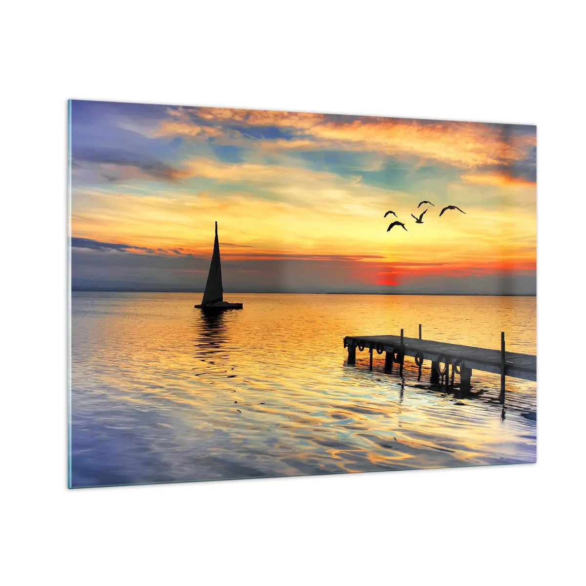 Billede på glas - Returnering om aftenen - 100x70 cm