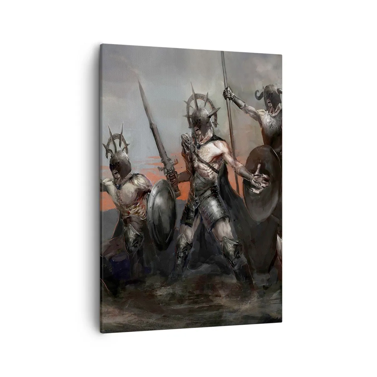 Lærredstryk - Billede på lærred - Med et skjold eller på et skjold - 50x70 cm