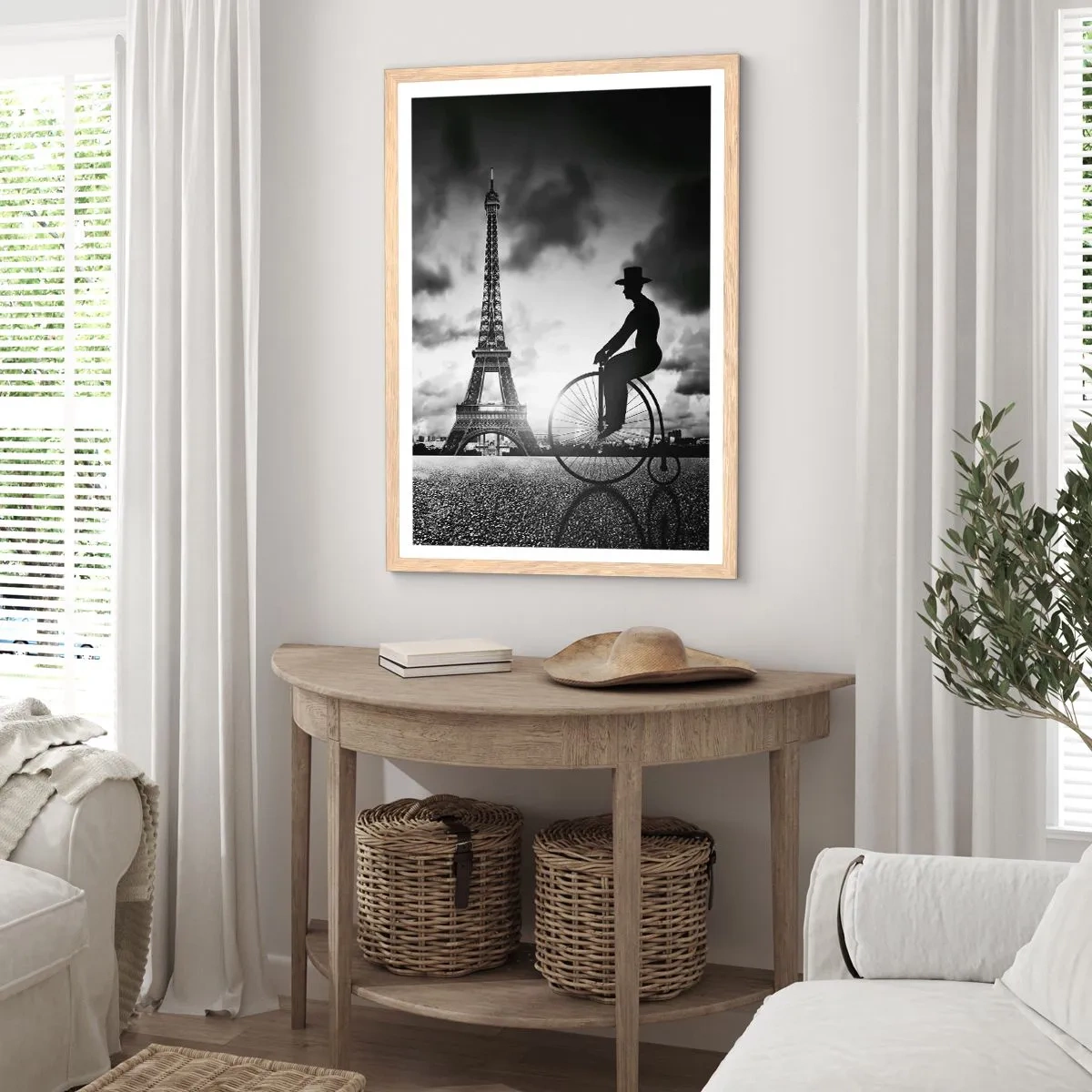 Plakat i ramme af lyst egetræ - Længsel efter Belle Epoque - 70x100 cm