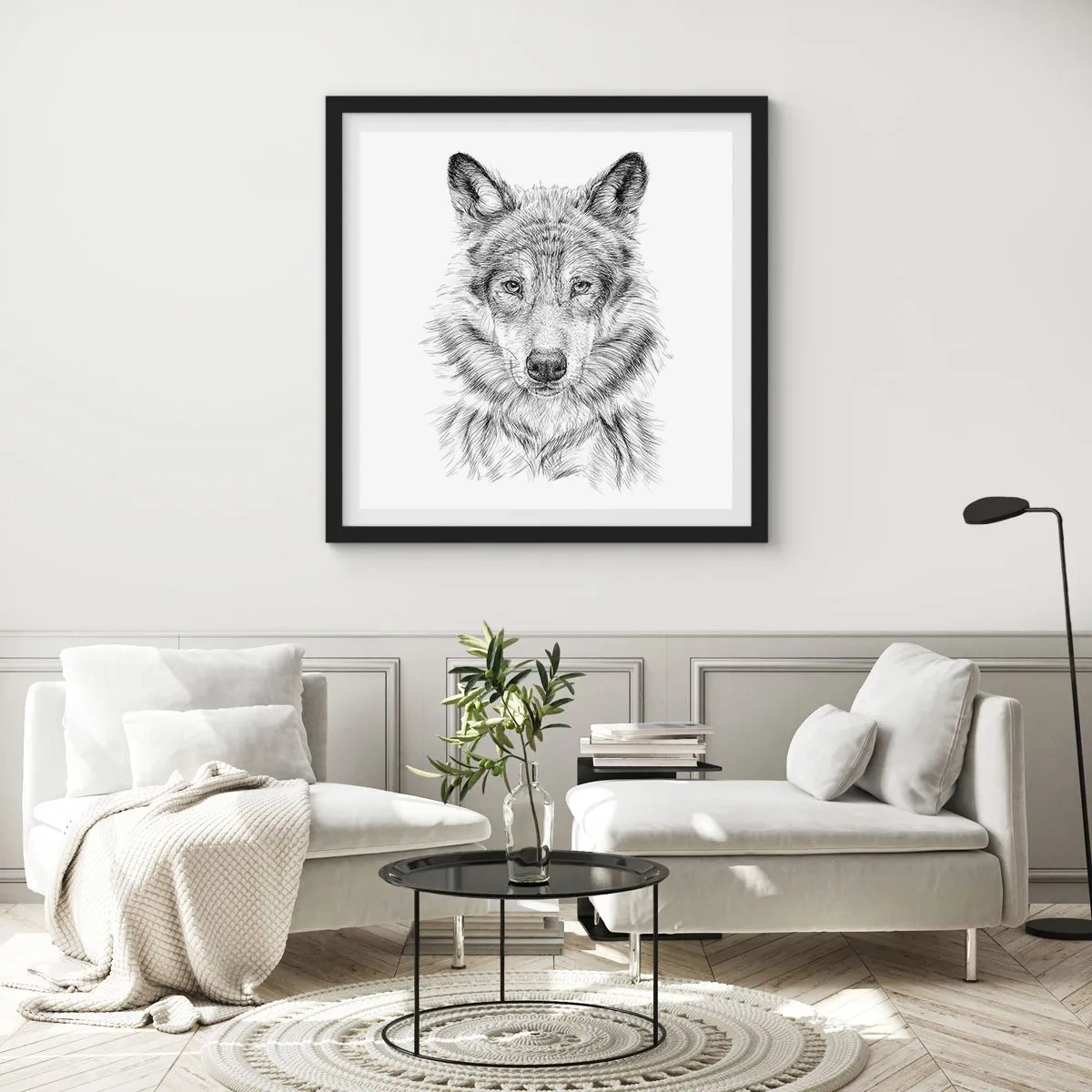 Plakat i sort ramme - En født leder - 30x30 cm