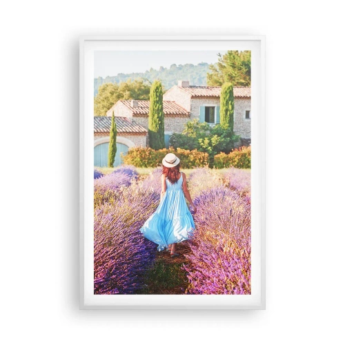 Plakat i hvid ramme - Lavendel pige - 61x91 cm