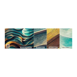 Prøve Fototapet Premium Canvas - Slyngninger af blåt - Bølger, Abstraktion, Tredimensionel - 100x30 cm