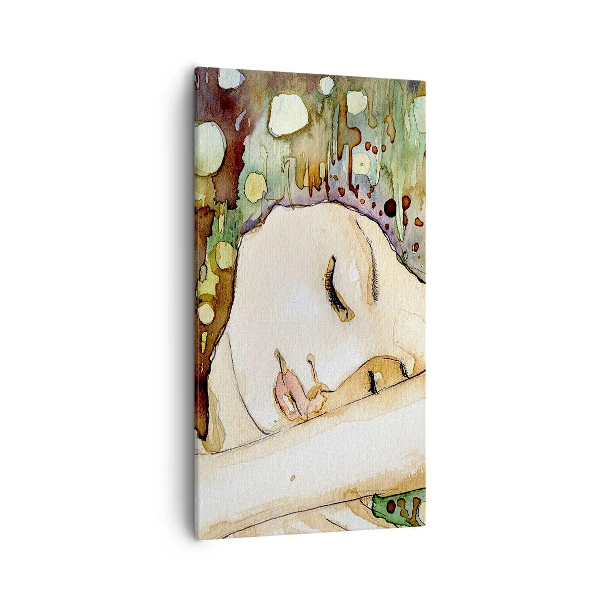 Lærredstryk - Billede på lærred - Smaragd-violet drøm - 55x100 cm