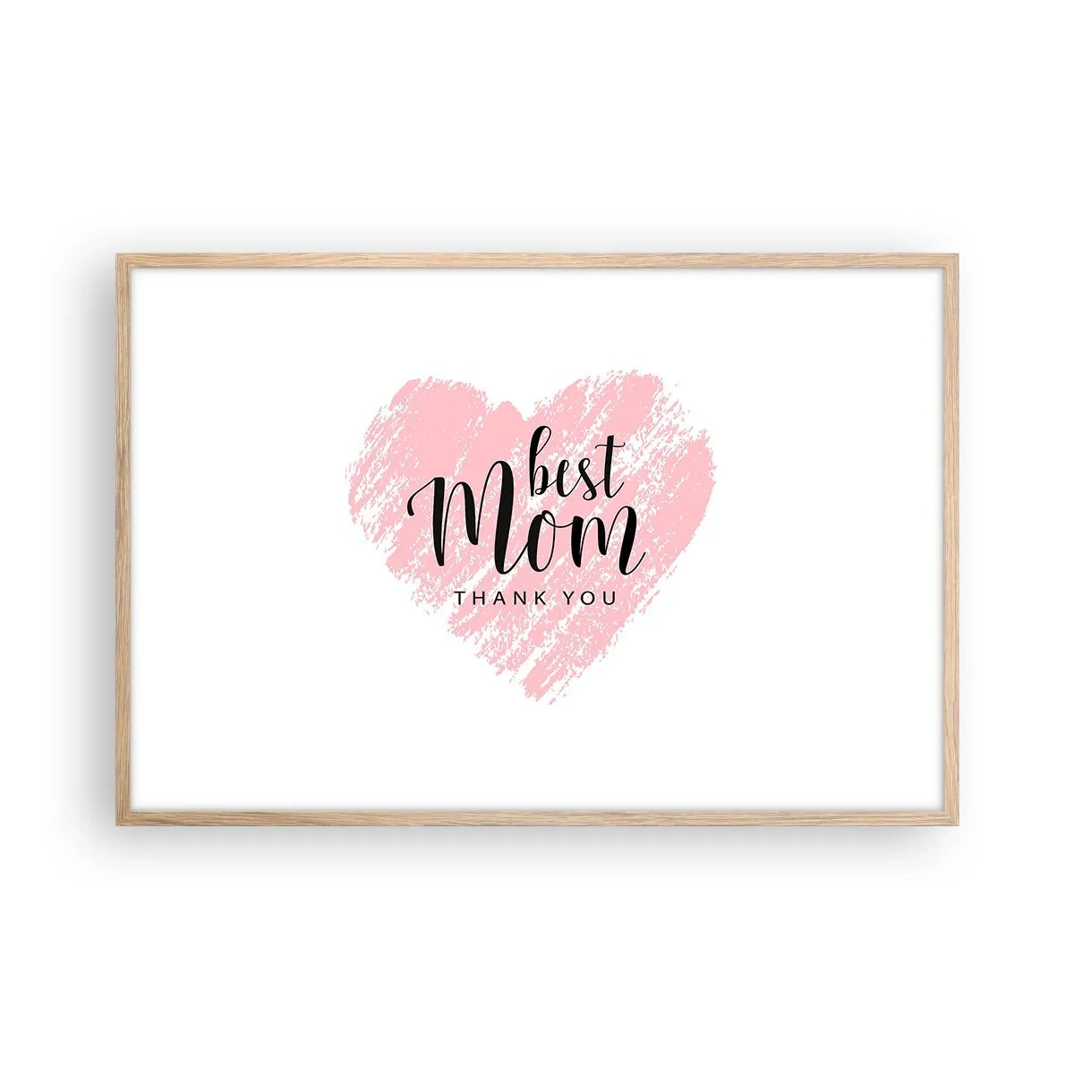 Plakat i ramme af lyst egetræ - Altid det rette øjeblik - 91x61 cm