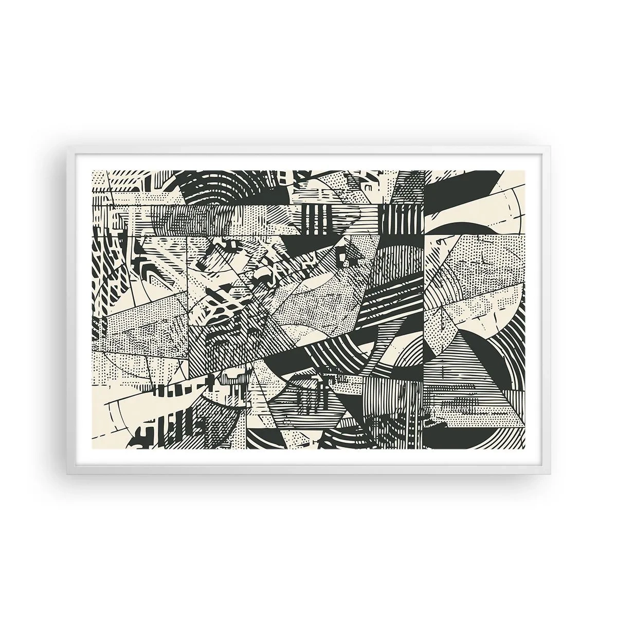 Plakat i hvid ramme - Nutidens dynamik - 91x61 cm