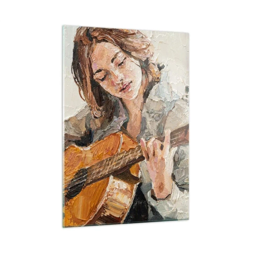 Billede på glas - Koncert for guitar og et pigehjerte - 50x70 cm