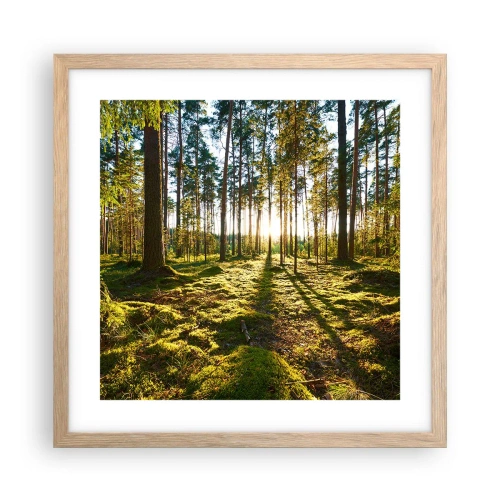 Plakat i ramme af lyst egetræ - ...Bag de syv skove - 40x40 cm