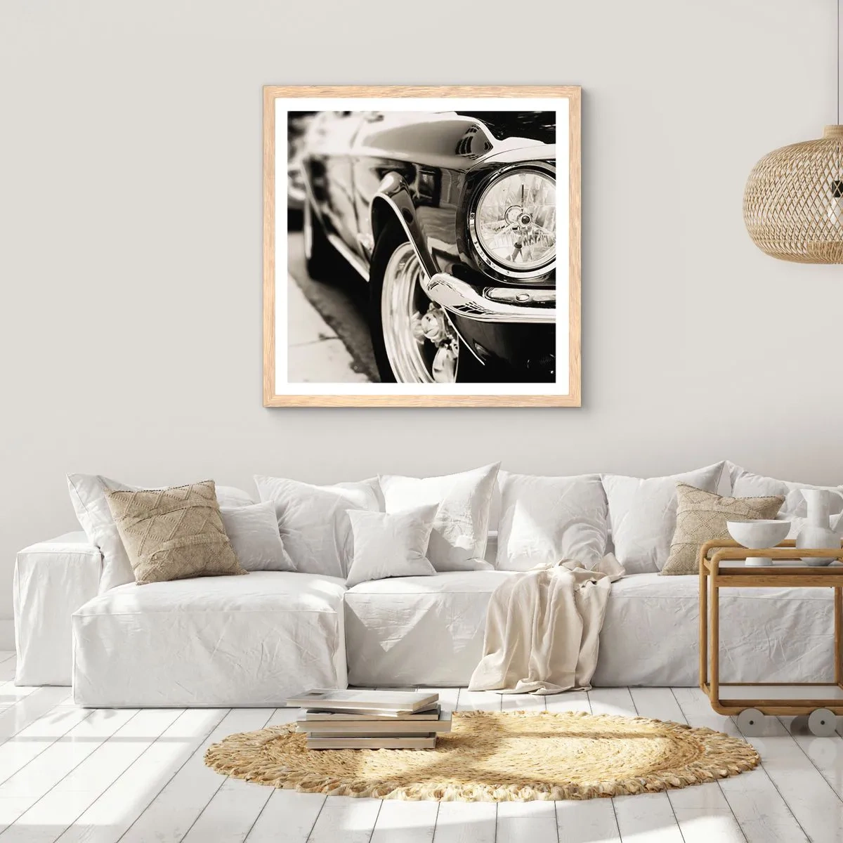 Plakat i ramme af lyst egetræ - Vedvarende glans - 30x30 cm