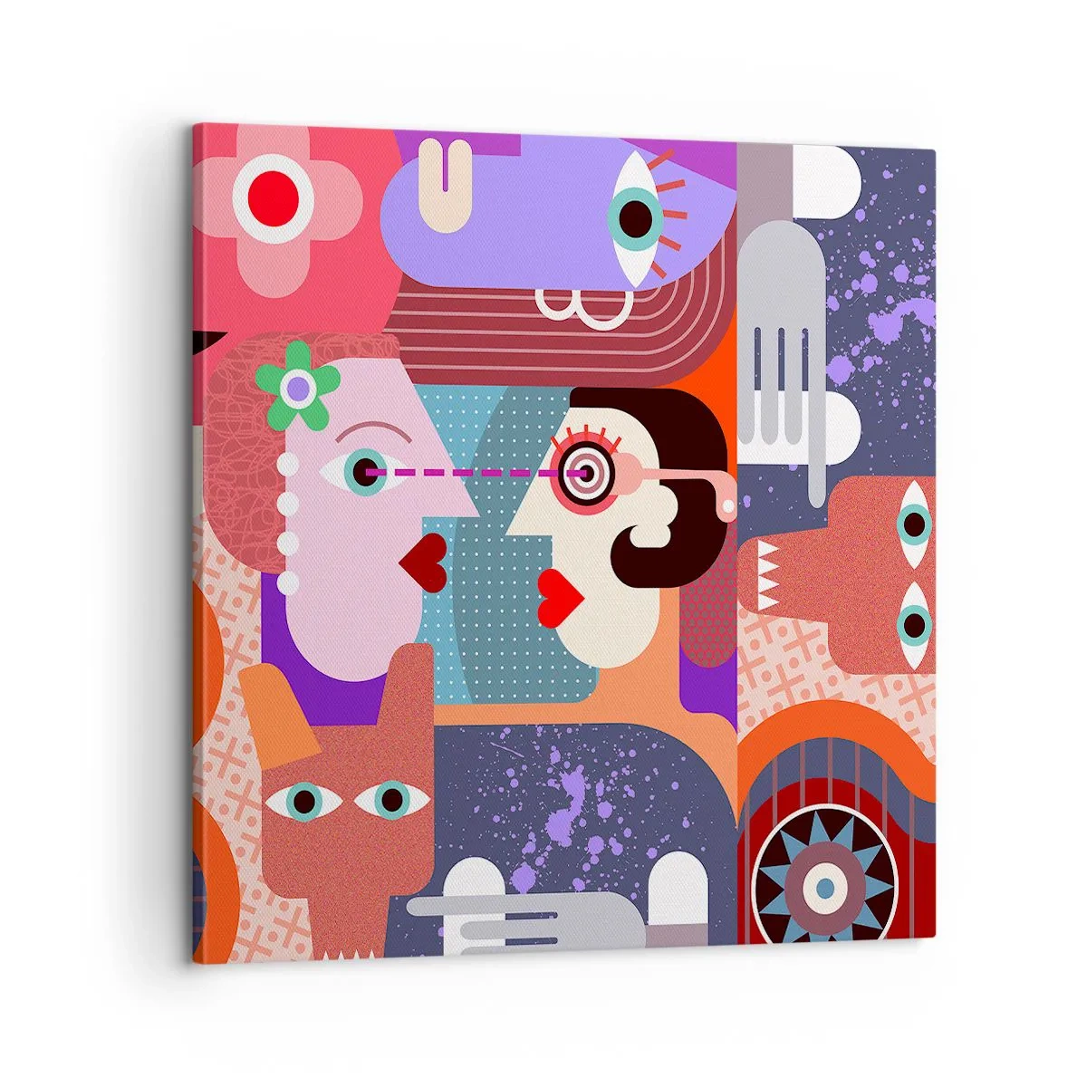 Lærredstryk - Billede på lærred - Øje mod øje - 60x60 cm