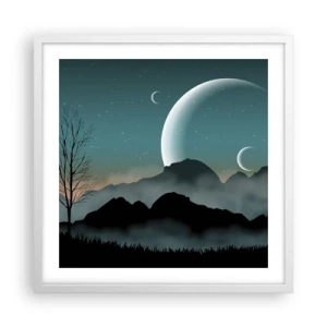 Plakat i hvid ramme - Karneval i den stjerneklare nat - 50x50 cm