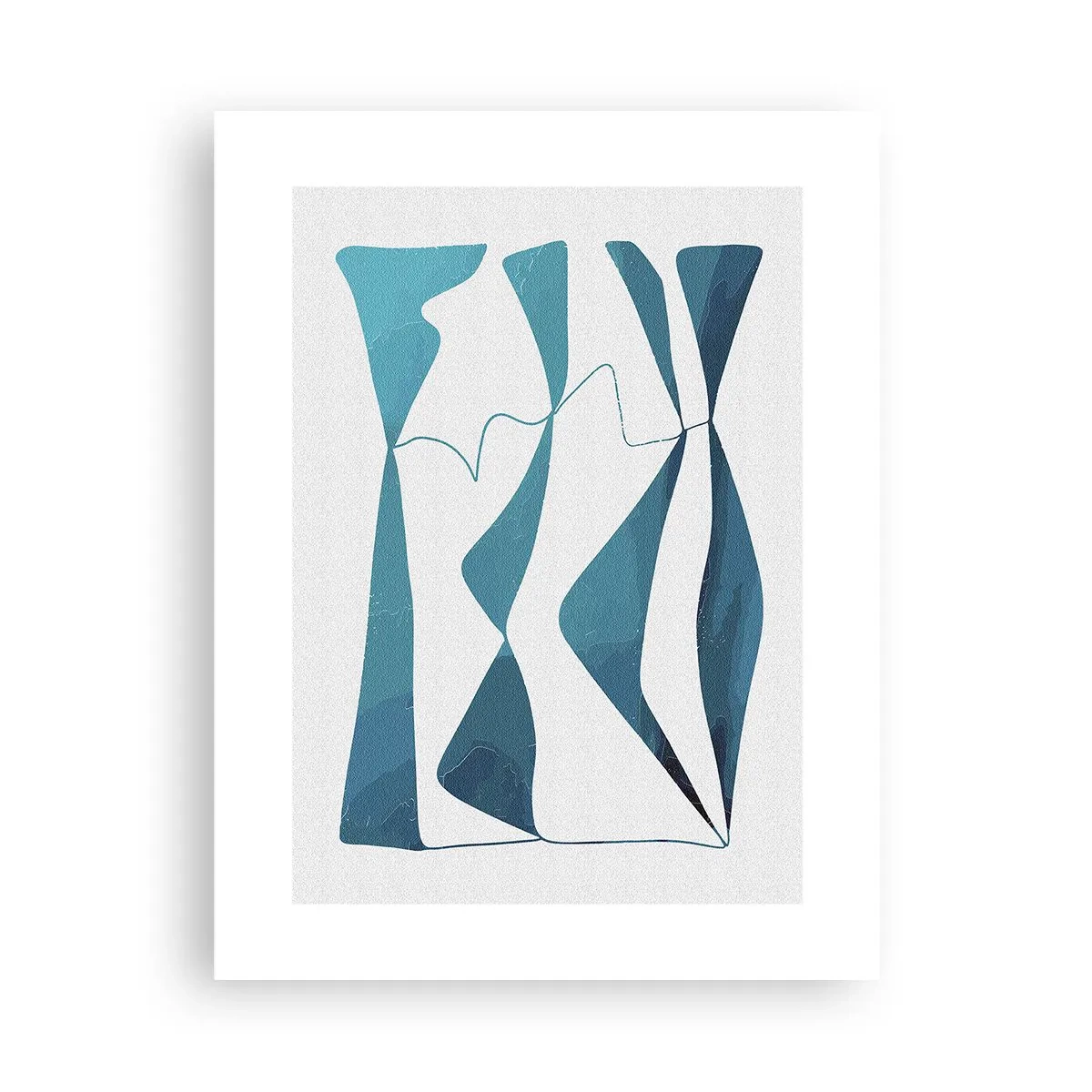 Plakat - Abstraktion: en turkis sammensætning - 30x40 cm