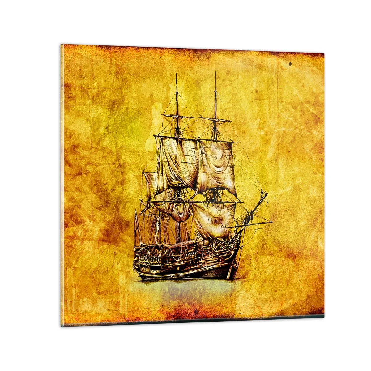 Billede på glas - På vej til Tortuga! - 50x50 cm