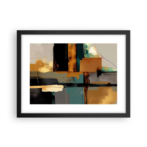 Plakat i sort ramme - Abstraktion - lys og skygge - 40x30 cm