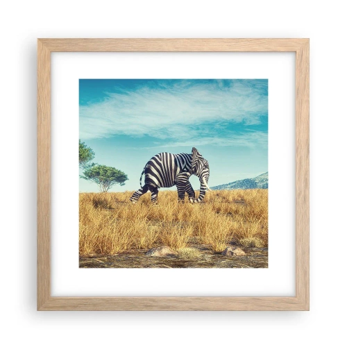 Plakat i ramme af lyst egetræ - Grå er ikke længere på mode - 30x30 cm