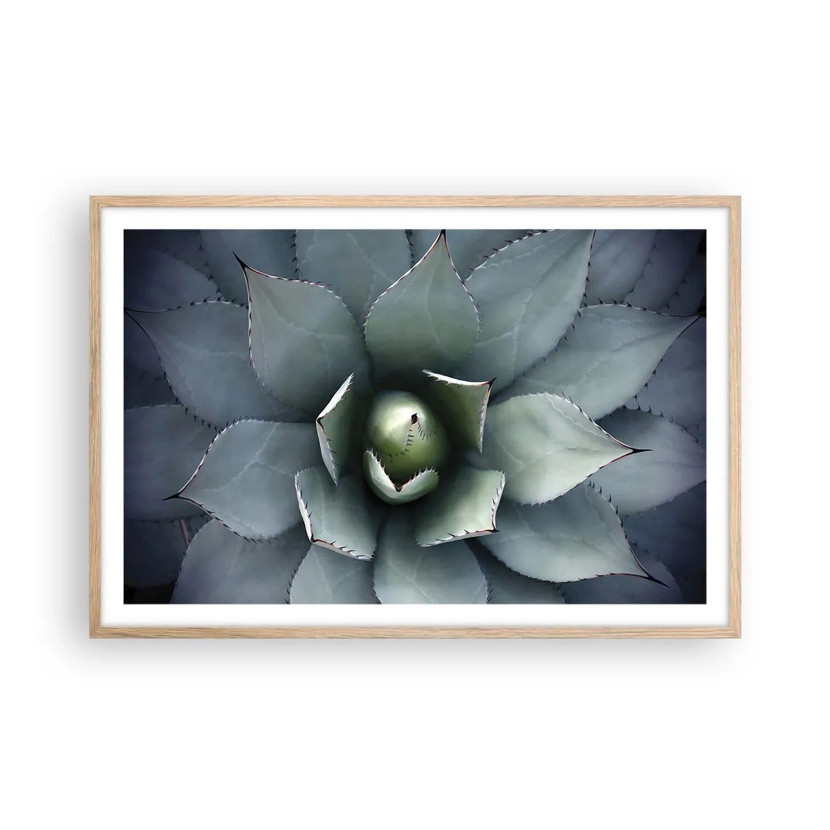 Plakat i ramme af lyst egetræ - Lokkemad og advarsler - 91x61 cm