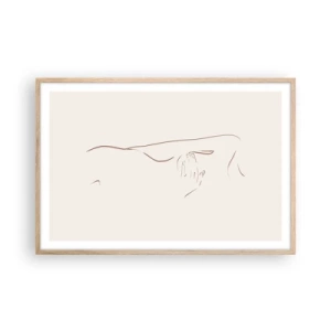 Plakat i ramme af lyst egetræ - Begærets form - 91x61 cm