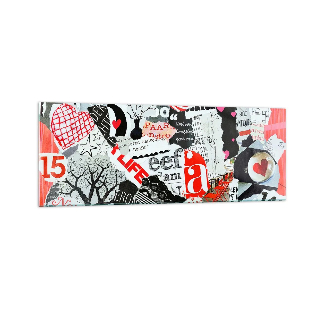 Billede på glas - Hipster collage - 140x50 cm