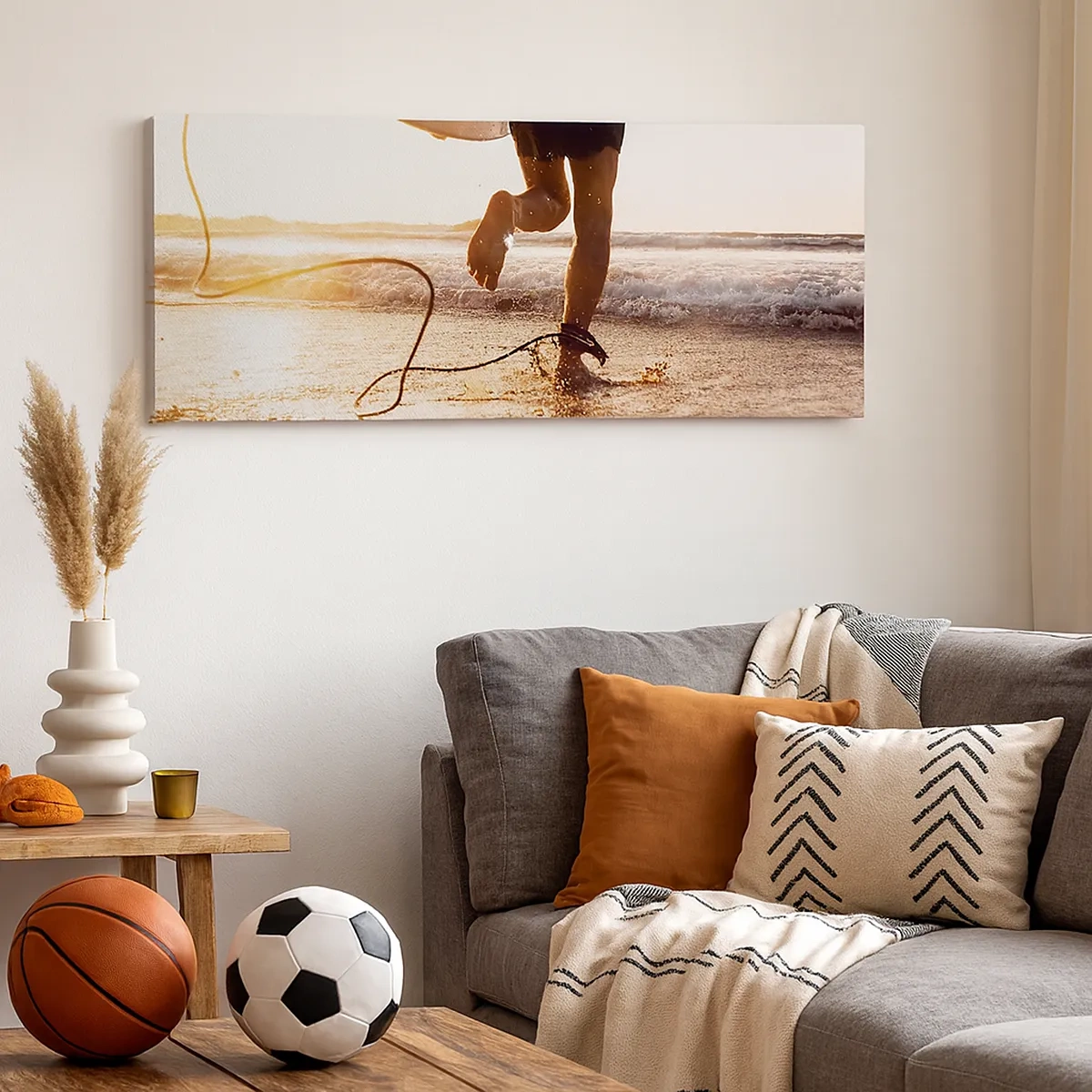 Lærredstryk - Billede på lærred - For at møde bølgen - 30x30 cm