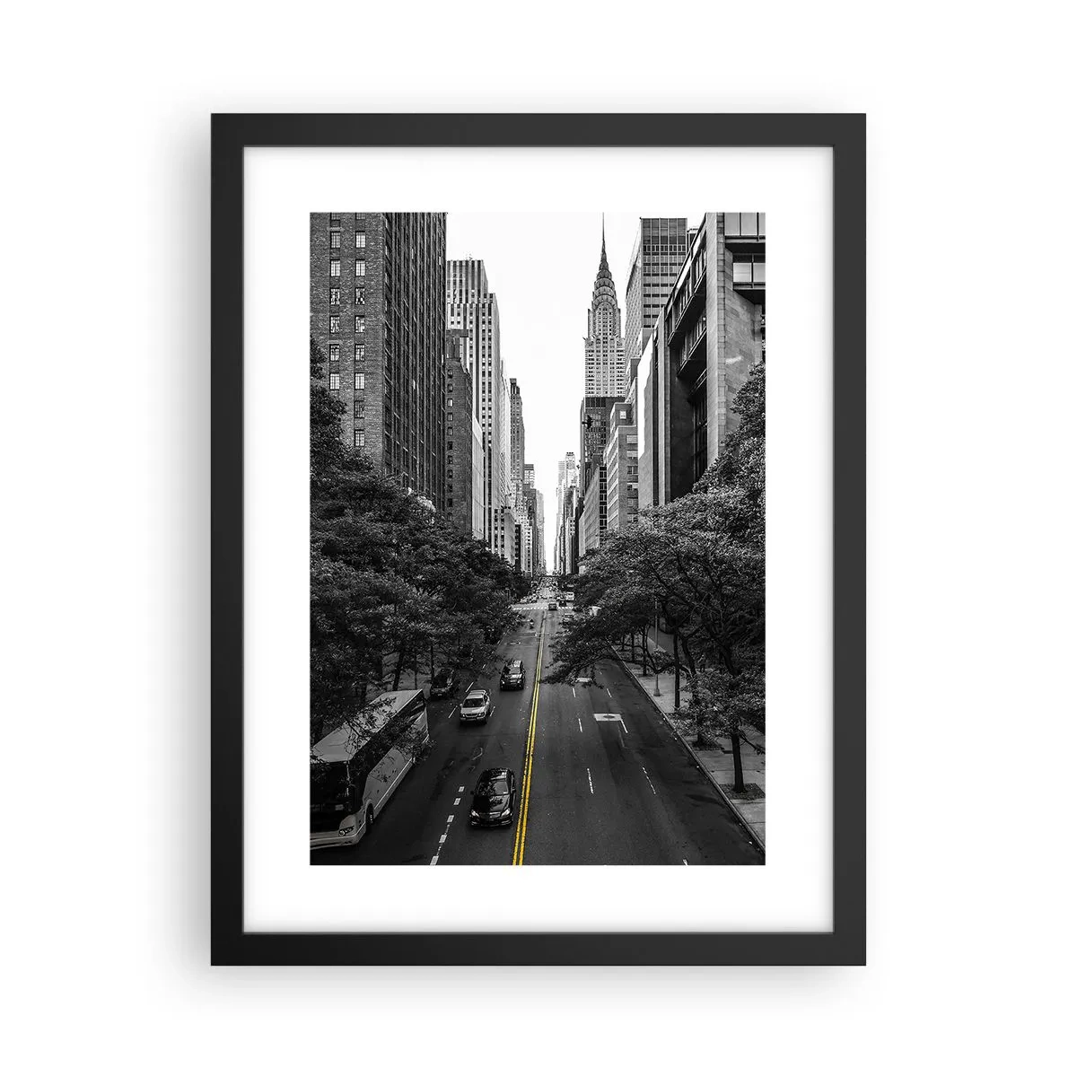 Plakat i sort ramme - New York morgen - 30x40 cm