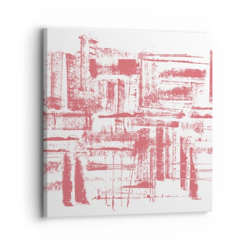 Lærredstryk - Billede på lærred - Rød by - 30x30 cm