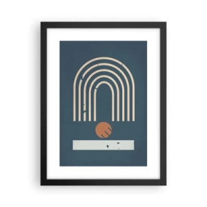 Plakat i sort ramme - Geometri på granatæble - 30x40 cm